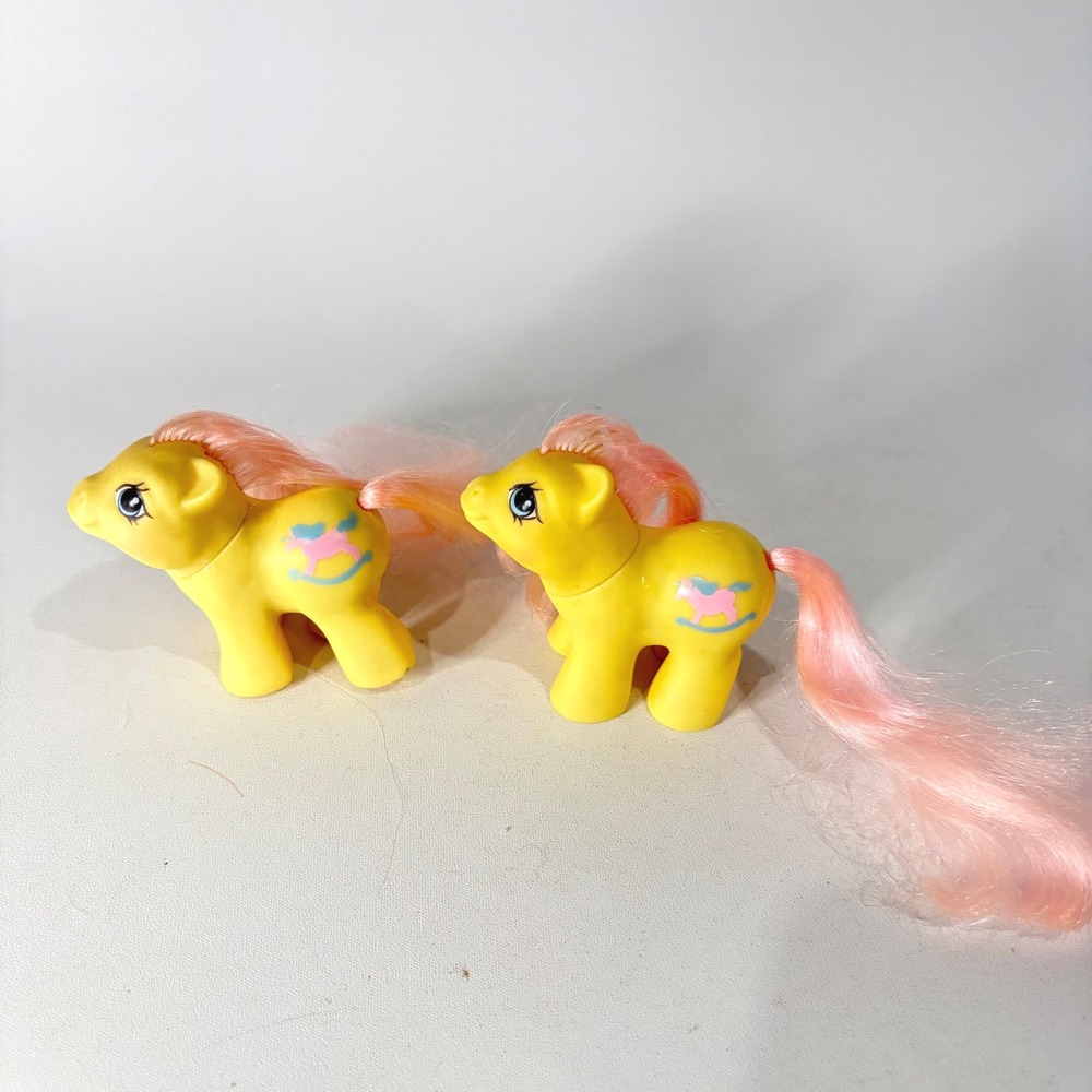 My Little Pony G1 Baby Milkweed Twins Yellow Pony Toy Hasbro 1987 Vintage MLP